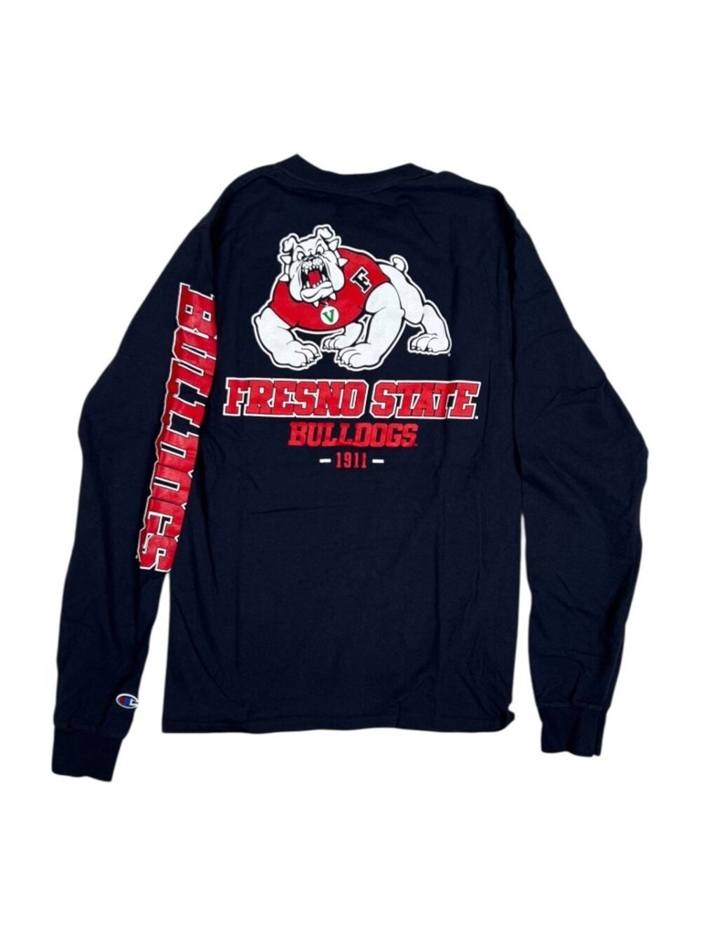 Vintage Fresno State Bulldogs Long Sleeve Shirt Size Small Double Sided Champion